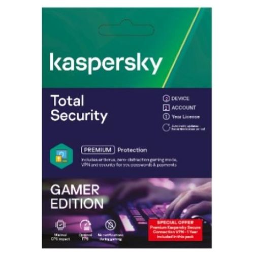 Kaspersky Total Security 1 Utente 2 Device 1 Anno Gamer Edition