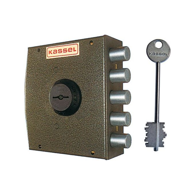 Kassel 1302 Serratura Applicare Doppia Mappa Triplice E 65 Sx 5 Catenacci Interasse 28