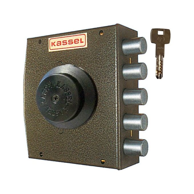 Kassel 2101 Serratura Applicare Punzonato 35 Laterale E 65 5 Catenacci Apertura Interna Con Pomolo