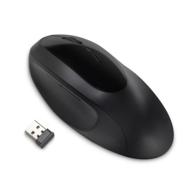 Kensington Pro Fit Ergo Wireless Mouse Ergonomico 5 Pulsanti Bluetooth 4.0 LE Ricevitore Wireless USB Nero