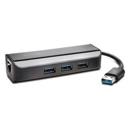 Kensington UA3000E Adattatore di rete SuperSpeed USB 3.0 Gigabit Ethernet x 1 + USB 3.0 x 3 nero