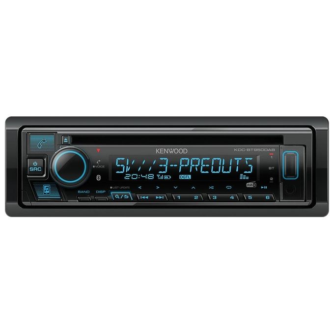 Kenwood KDC-BT950DAB Ricevitore Multimediale per Auto Nero 50W Bluetooth