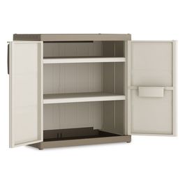 Armadio da esterno in resina EXCELLENCE XL Basso con 2 ripiani regolabili 89x54x93h per un'organizzazione ottimale