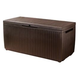 Baule Da Giardino Springwood In Resina Marrone Capacità 302 Litri 123x53,5x57 cm Ideale per Riporre Attrezzi e Oggetti di Casa