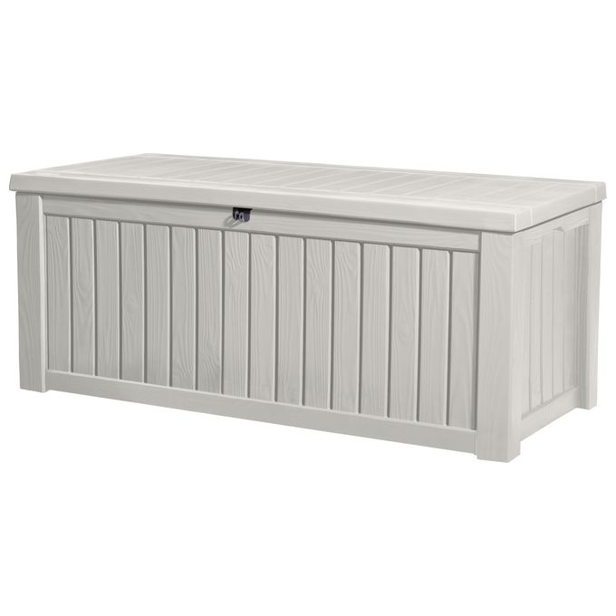 Keter Baule Da Giardino Pool Box 150G In Resina 155X72,4X64,4H - 570 Lt Bianco