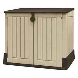 baule contenitore da esterno 845l resina 130x74x110 cm doppia porta pavimento