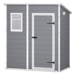 Casetta da Giardino Box Portattrezzi da esterno MANOR PENT 6X4 in resina 183,5x111x200,5h grigio