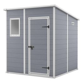 Casetta da Giardino Box Portattrezzi da esterno MANOR PENT 6X6 in resina 183,5x185x200,5h grigio