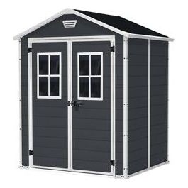 Casetta da Giardino Box Portattrezzi da esterno MANOR 6X5 DD con finestre frontali in resina 185x152x226h grigio