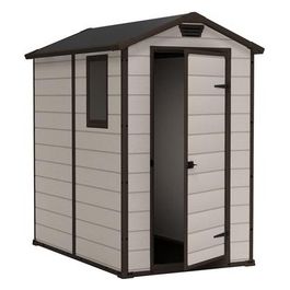 Casetta da Giardino Box Portattrezzi manor 4x6 in resina beige 130x192x198h robusta e funzionale