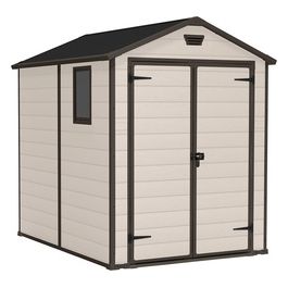 Casetta da Giardino Box Portattrezzi da esterno MANOR 6X8 DD in resina 185,8x236,8x227h beige