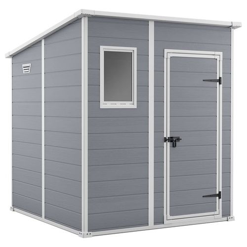Casetta da Giardino Box Portattrezzi da esterno MANOR PENT 6X6 in resina 183,5x185x200,5h grigio