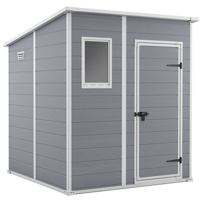 Keter Casetta da Giardino Manor Pent 6X6 in Resina 183,5x185x200,5h Grigio