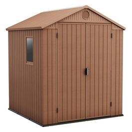Casetta Da Giardino In Resina Darwin 6x6 Marrone 190x183x221h