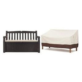 Cassapanca Baule Portattrezzi da esterno Eden Bench Marrone 265 litri con Ventilazione Resistente agli Agenti Atmosferici