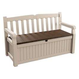 Cassapanca Eden Bench in Resina Beige 140x60x84h 265 Litri per Giardino e Terrazzo Pratica e Funzionale