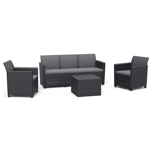 Keter Claire Lounge Set 3 Seater Grafite