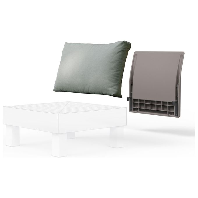 Keter Elements Extension Kit - Modulo schienale con cuscino per composizioni angolari e divanetti del Set modulare Elements - Ashwood-Cappuccino