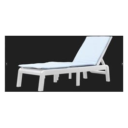 Mallorca Sunlounger - 187,5x58x29h - Schienale reclinabile in 4 posizioni - Effetto jute - Bianco