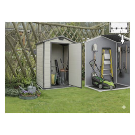 Kit Casetta Manor 4x3 Grigia, 129X103X196H, con Appendi Attrezzi