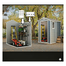 Kit Casetta Manor 4x6 Grigia, 130x192x198H, con Appendi Attrezzi e Scaffale