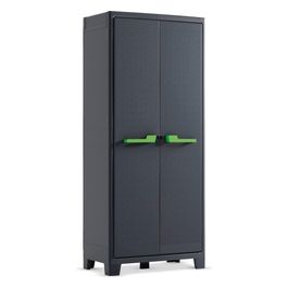 Moby Alto Armadio Impermeabile Certificato Ipx3 con Maniglia Verde o Grigia Dimensioni 80X44X182H Multifunzionale per Esterno