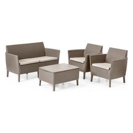 Salemo Lounge Set Cappuccino per Arredo e Mobili da Giardino Elegante e Resistente per un Comodo Spazio Esterno