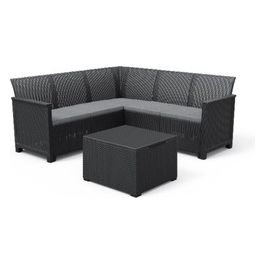 Set Salottino Da Giardino Emma Corner 5 Seater Grafite
