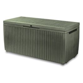 Springwood Verde Baule da Giardino in Plastica Resistente con Design Elegante e Ampio Spazio di Storage per Esterni
