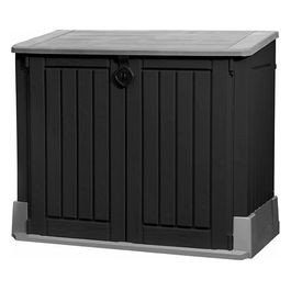 Box Porta Attrezzi Store It Out Midi Nero in Resina 132x71,5x113,5 cm per Arredo Giardino e Box Portattrezzi