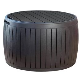 Tavolino contenitore CIRCA WOOD in resina 67X67X43,5h - 140 LT marrone