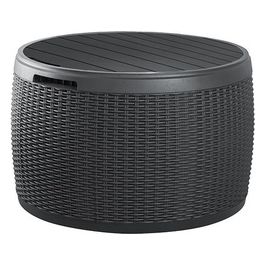 Tavolino contenitore CIRCA RATTAN in resina 67X67X43,5h - 140 LT marrone