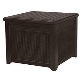 Tavolino contenitore CUBE RATTAN in resina 71x72,2x59h - 208 LT marrone