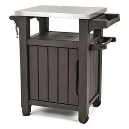 tavolino in resina per BBQ con due ruote e un'anta 70x54x90h UNITY grafite