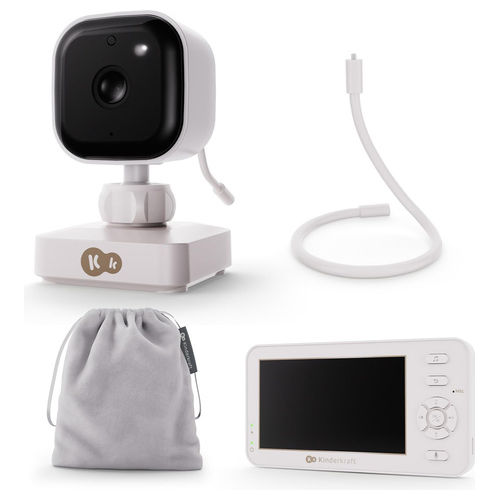 KENITR00WHT0000 Niteeye Travel Baby Monitor con Telecamera schermo 4,3" senza Wi-Fi visione notturna audio bidirezionale modalità VOX colore Bianco