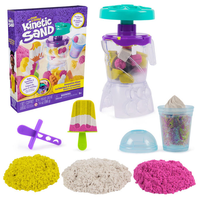 Kinetic Sand set frullati golosi 6075121 396 g di sabbia modellabile 3 colori frullatore formina ghiacciolo gioco sensoriale 5+ anni