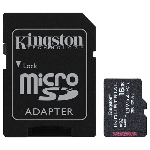 Kingston 16GB microSDHC Industrial C10 A1 pSLC Scheda  Adattatore SD