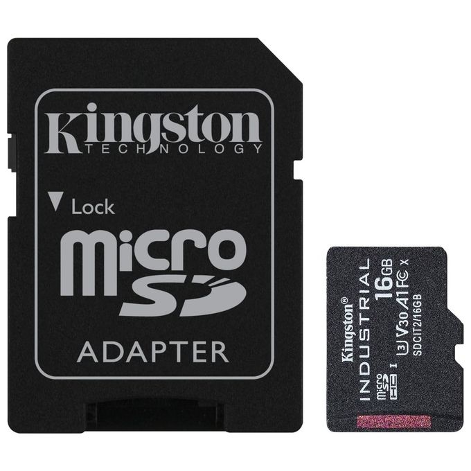 Kingston 16GB microSDHC Industrial C10 A1 pSLC Scheda  Adattatore SD