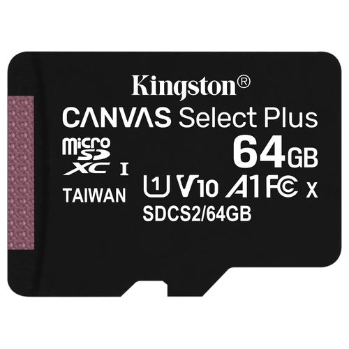 Kingston  Canvas Select Plus SDCS2/64GBSP Scheda microSD Classe 10, senza Adattatore SD, 64 GB