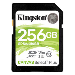 Kingston Canvas Select Plus Scheda di Memoria SD - SDS2/256 GB, Class 10 UHS-I