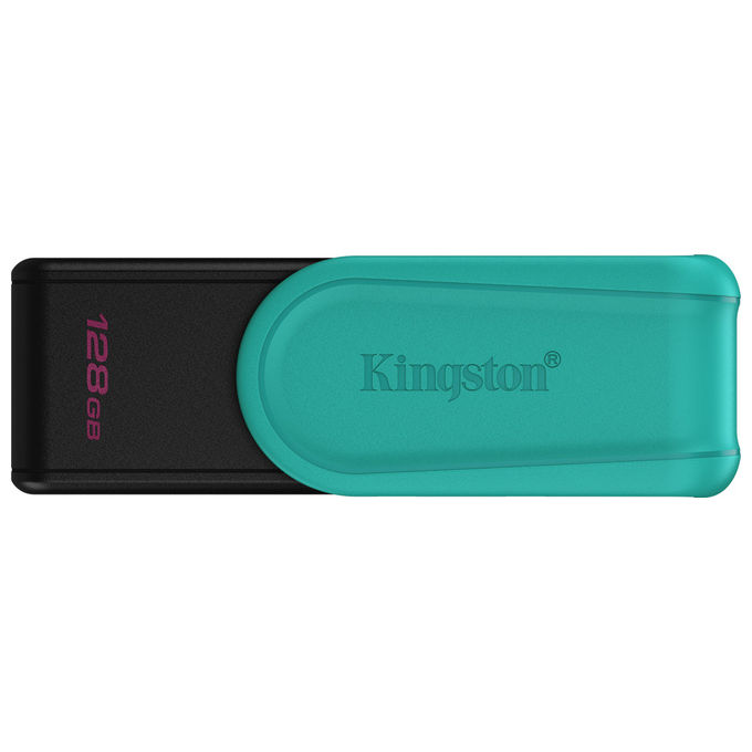Kingston DataTraveler Exodia S 128GB Chiavetta USB 3.2 Nero-Turchese Girevole Pendrive