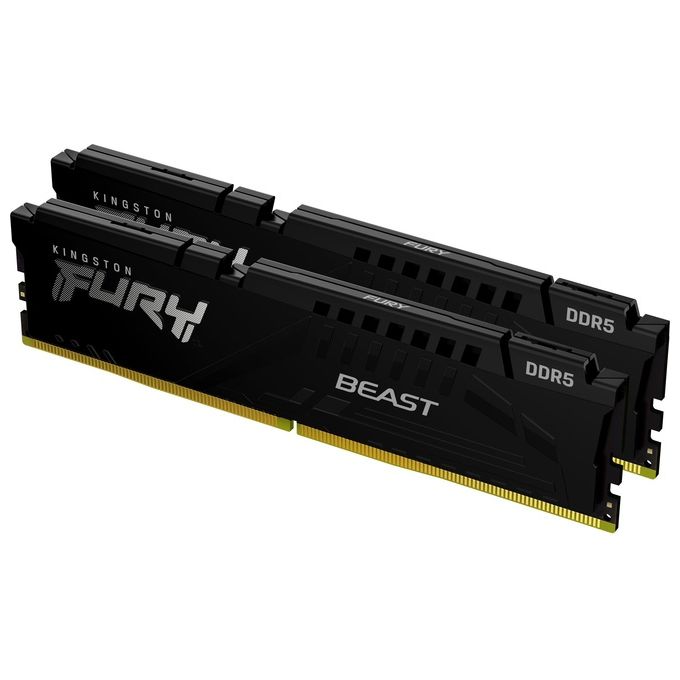 Kingston FURY Beast 32GB 6000MT-s DDR5 CL30 DIMM (Kit da 2) Nero Memoria Gaming per Computer Fissi - KF560C30BBK2-32