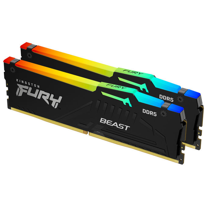 Kingston FURY Beast 32GB DDR5 6000MT-s RGB Memoria RAM per PC Gaming Overclock