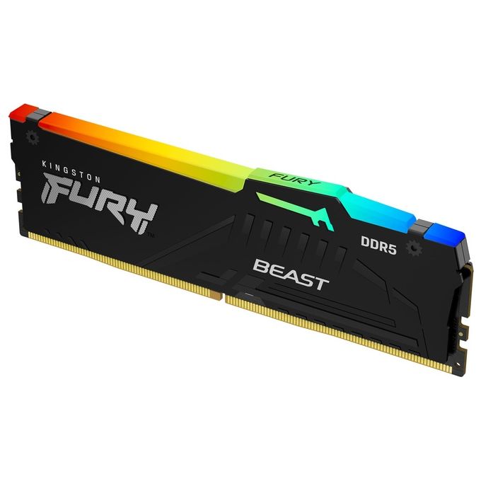 Kingston Fury Beast DDR5 RGB 32Gb 5600MT-s DDR5 CL40 DIMM Memoria Gaming per Computer Fissi Modulo Singolo
