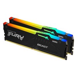 FURY Beast Nero RGB XMP 32GB 6800MT/s DDR5 CL34 DIMM Memoria Gaming per Computer Fissi Kit da 2 - KF568C34BBAK2-32