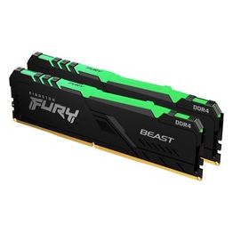 Kingston FURY Beast RGB 32GB (2x16GB) 2666MHz DDR4 CL16 Memoria Gaming Kit per Computer Fissi Kit da 2 KF426C16BBAK2/32