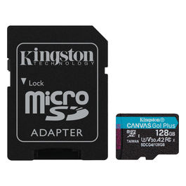 Kingston MicroSD 128GB 200MB/s U3 V30 A2 Canvas Go Plus Scheda di Memoria