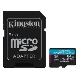 Kingston microSDXC 64GB Canvas Go Plus 200MB/s U3 V30 A2 Scheda di Memoria UHS-I