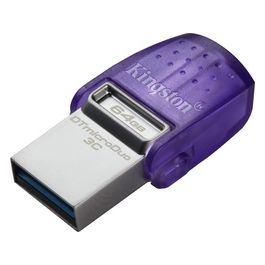 Technology DataTraveler microDuo 3C Chiavetta USB 64Gb Acciaio Inossidabile/Porpora