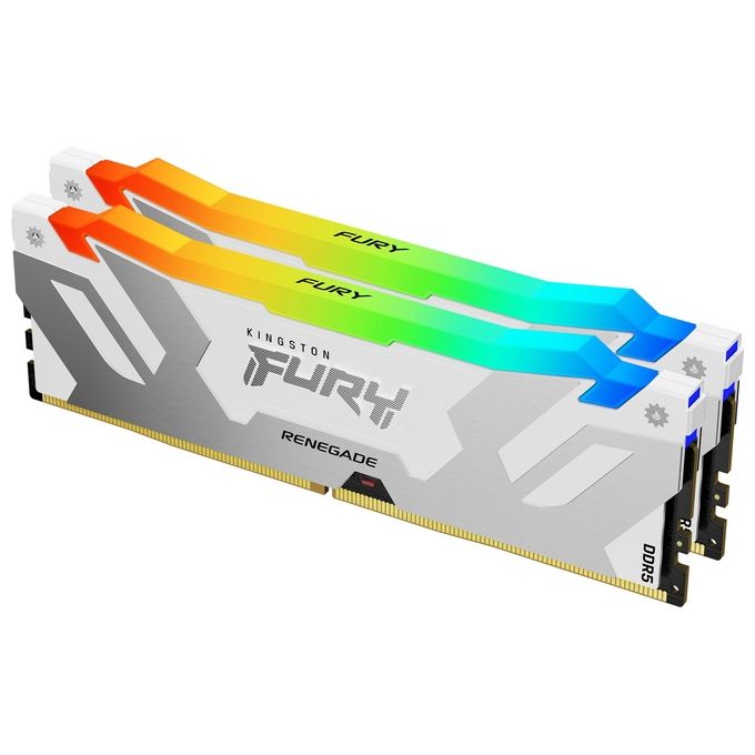 Kingston Technology FURY 32Gb 6000MT-s DDR5 CL32 DIMM Kit of 2 Renegade RGB White XMP